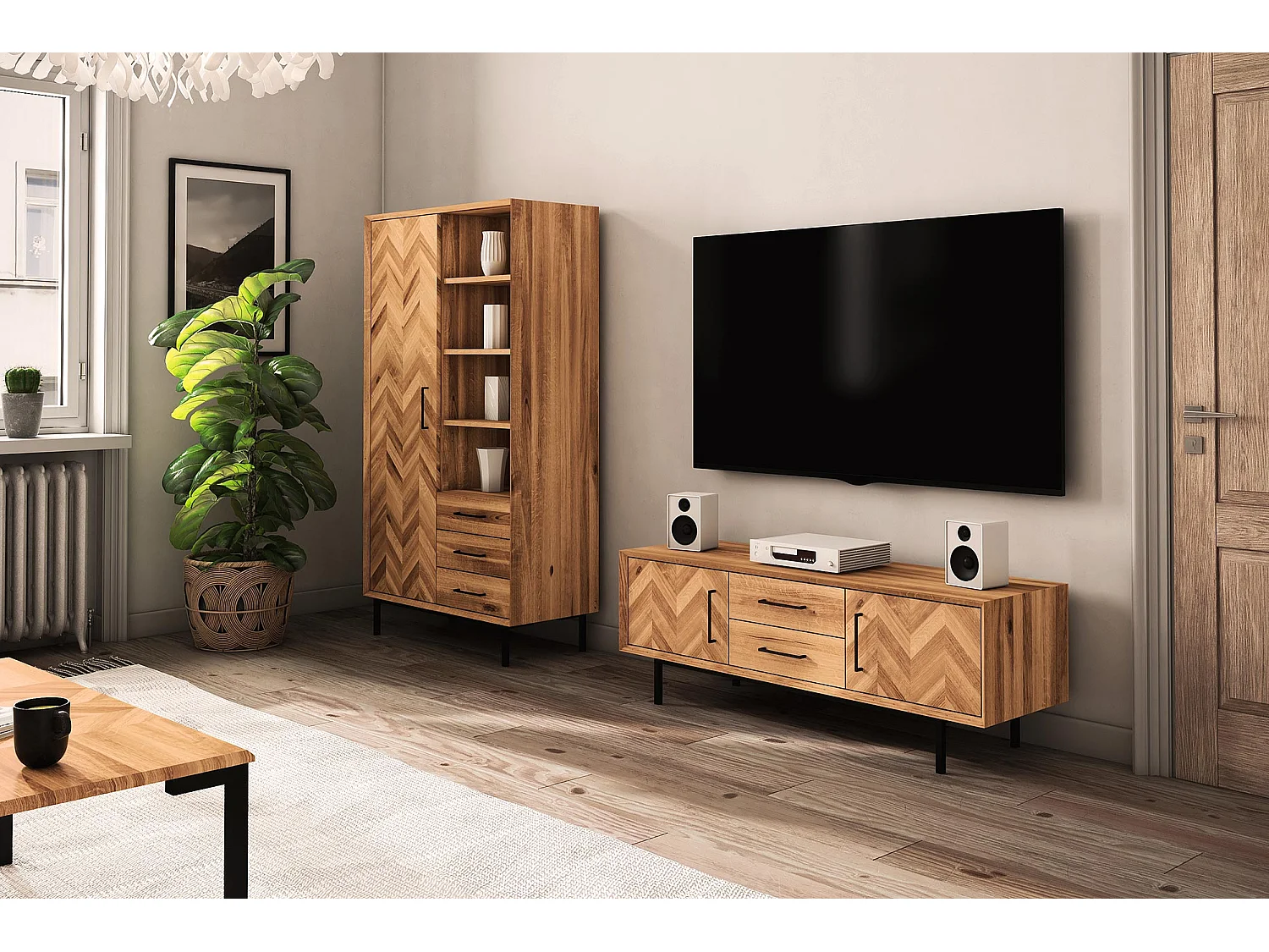 ABIES - Kommode 100% aus massivem Holz aus Wildeiche, naturgeölt