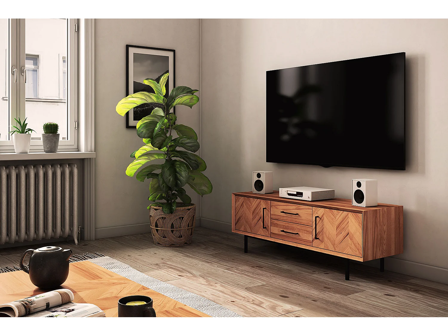 ABIES - Kommode 100% aus massivem Holz aus Kernbuche, naturgeölt