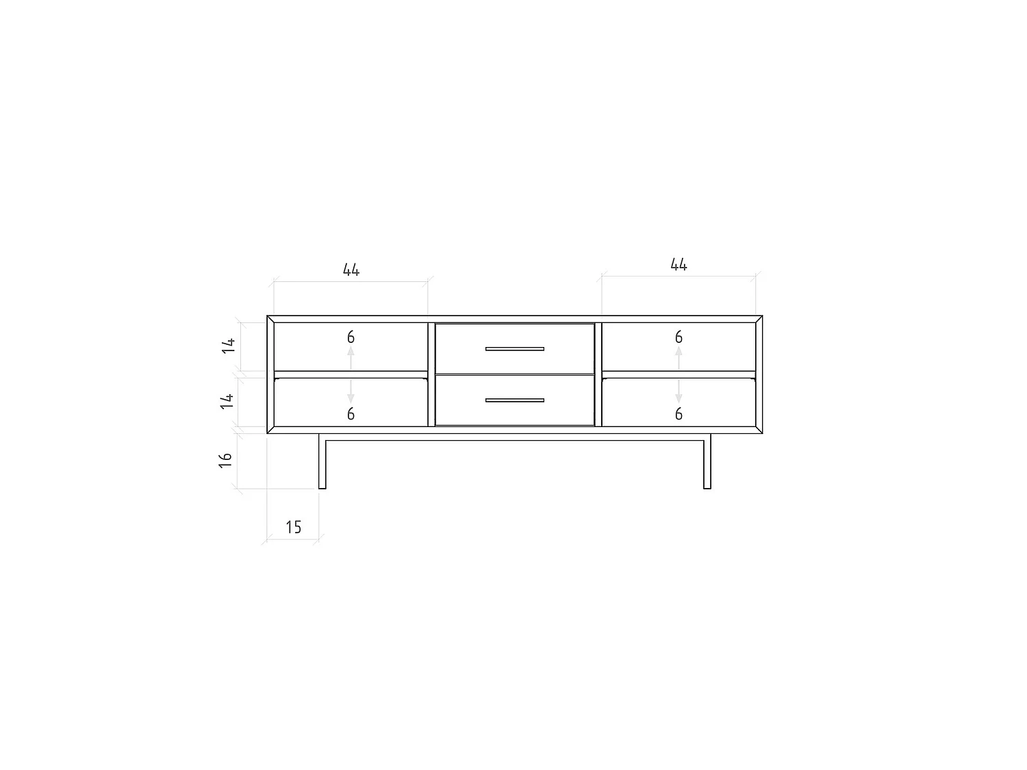 ABIES - Commode 100% en bois massif de cœur de hêtre, huilé naturel