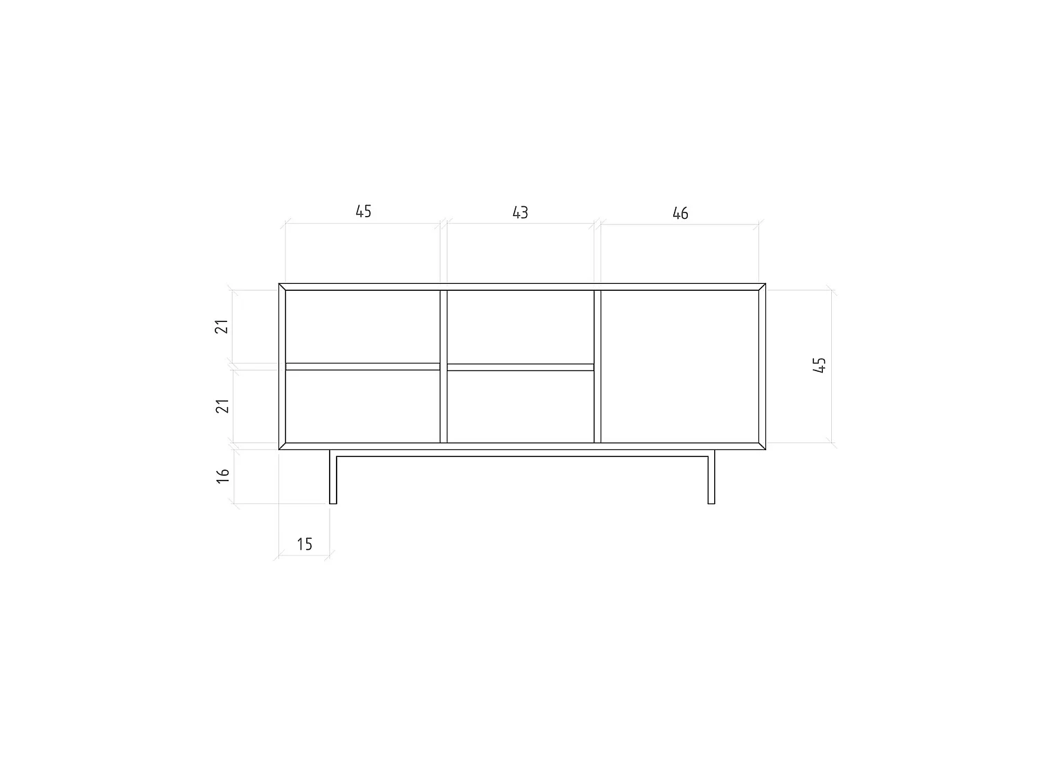 ABIES - Kommode 100% aus massivem Holz aus Kernbuche, naturgeölt