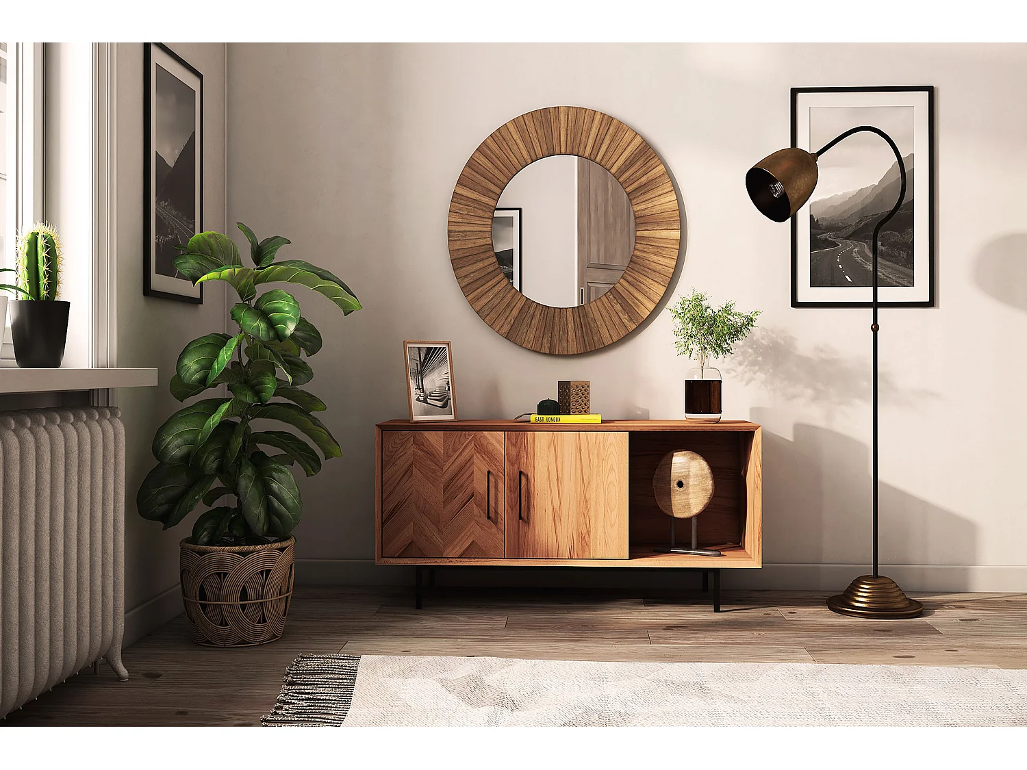 ABIES - Commode 100% en bois massif de cœur de hêtre, huilé naturel