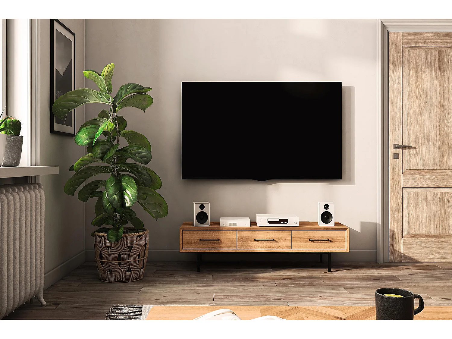 ABIES - Kommode 100% aus massivem Holz aus Wildeiche, naturgeölt