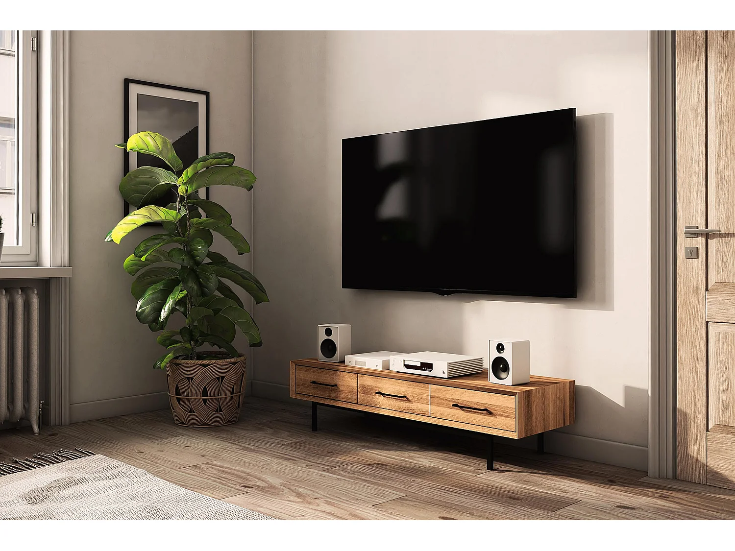 ABIES - Kommode 100% aus massivem Holz aus Wildeiche, naturgeölt