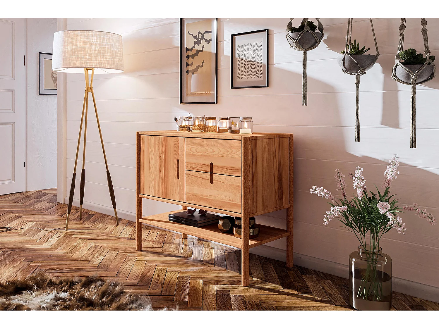 POLA - Kommode 100% aus massivem Holz aus Kernbuche, naturgeölt