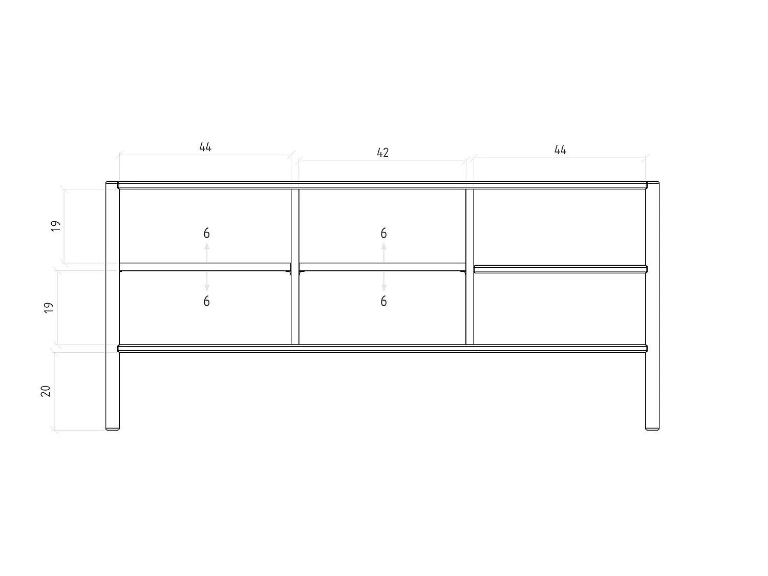 POLA - Kommode 100% aus massivem Holz aus Wildeiche, naturgeölt