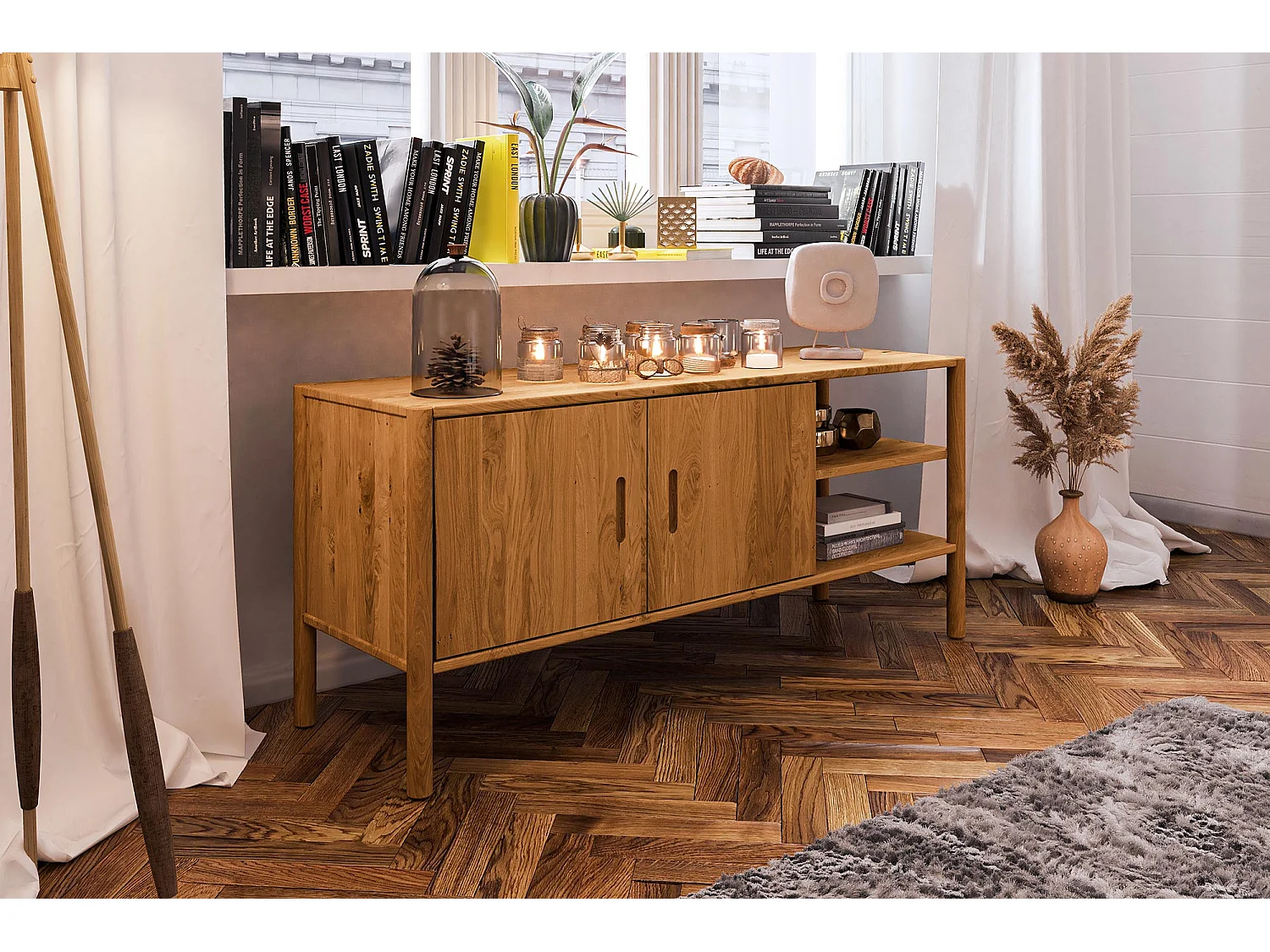 POLA - Kommode 100% aus massivem Holz aus Wildeiche, naturgeölt