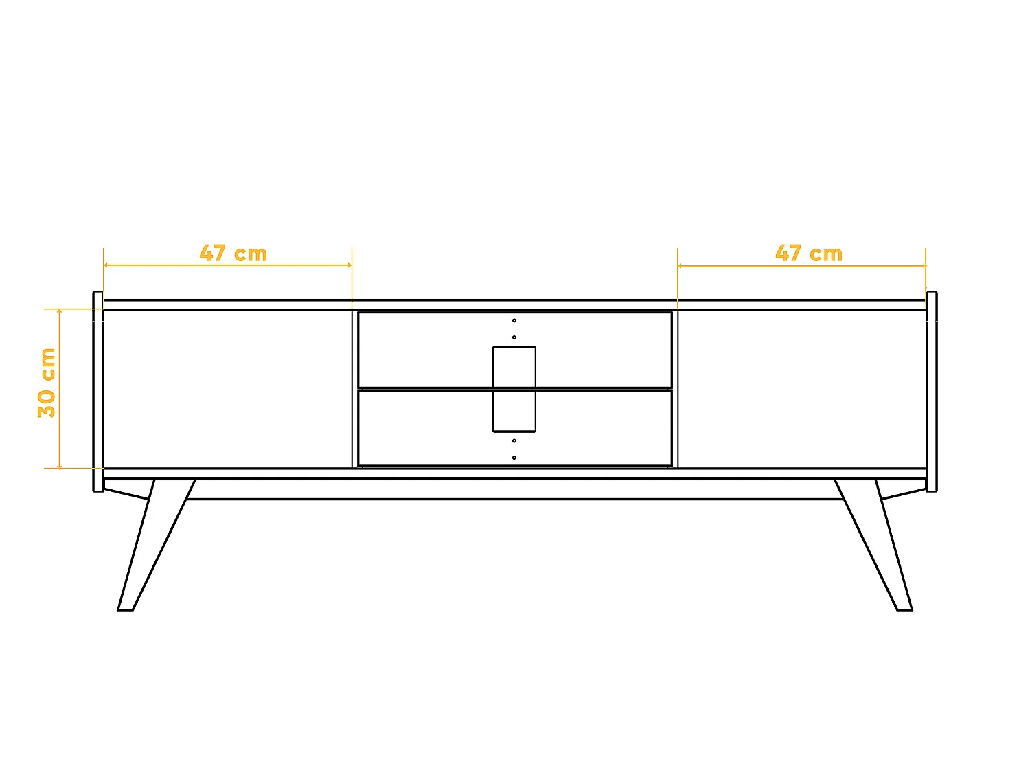 RETRO - Kommode 100% aus massivem Holz aus Kernbuche, naturgeölt