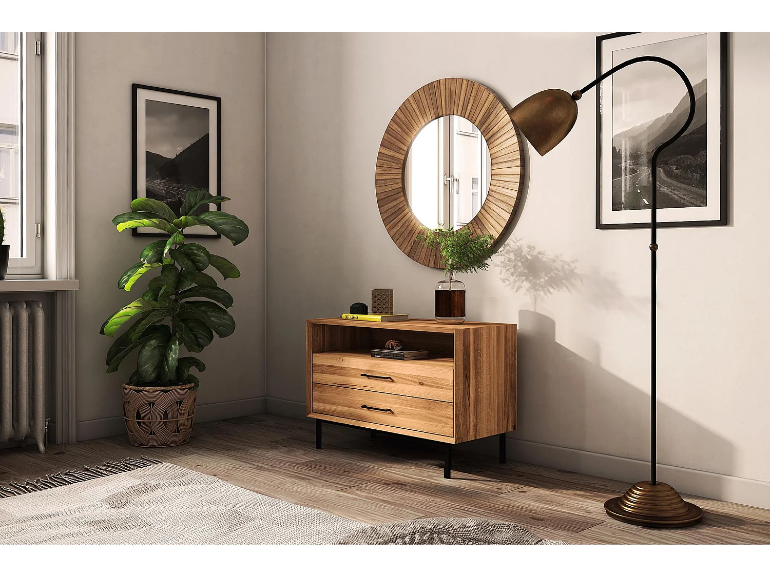 ABIES - Kommode 100% aus massivem Holz aus Wildeiche, naturgeölt