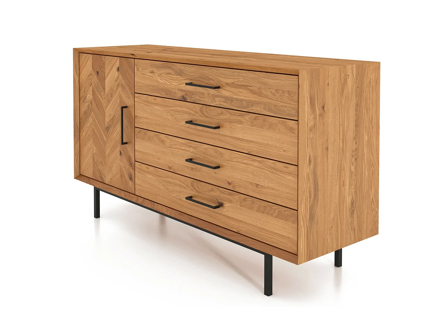 ABIES - Kommode 100% aus massivem Holz aus Wildeiche, naturgeölt