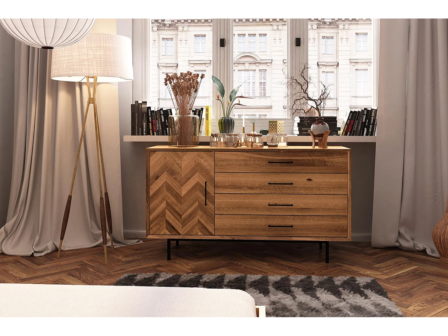 ABIES - Kommode 100% aus massivem Holz aus Wildeiche, naturgeölt