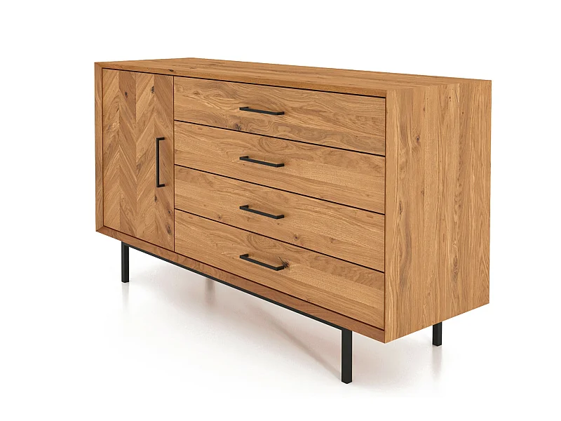 ABIES - Kommode 100% aus massivem Holz aus Wildeiche, naturgeölt