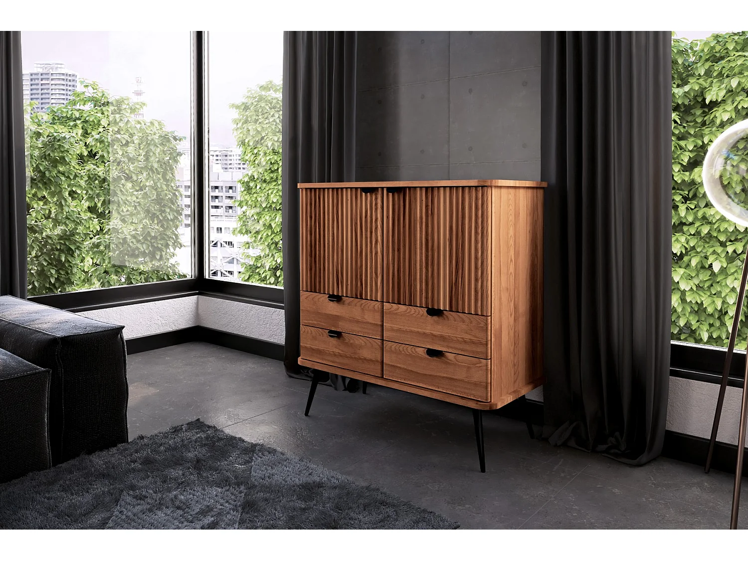 KULA - Kommode 100% aus massivem Holz aus Kernbuche, naturgeölt