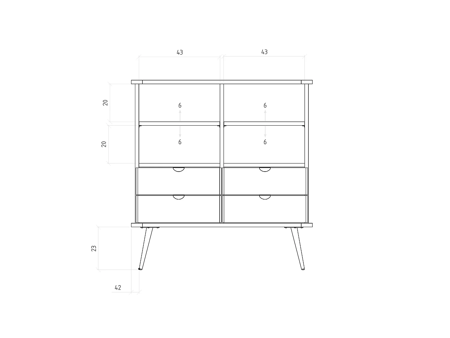 KULA - Kommode 100% aus massivem Holz aus Kernbuche, naturgeölt