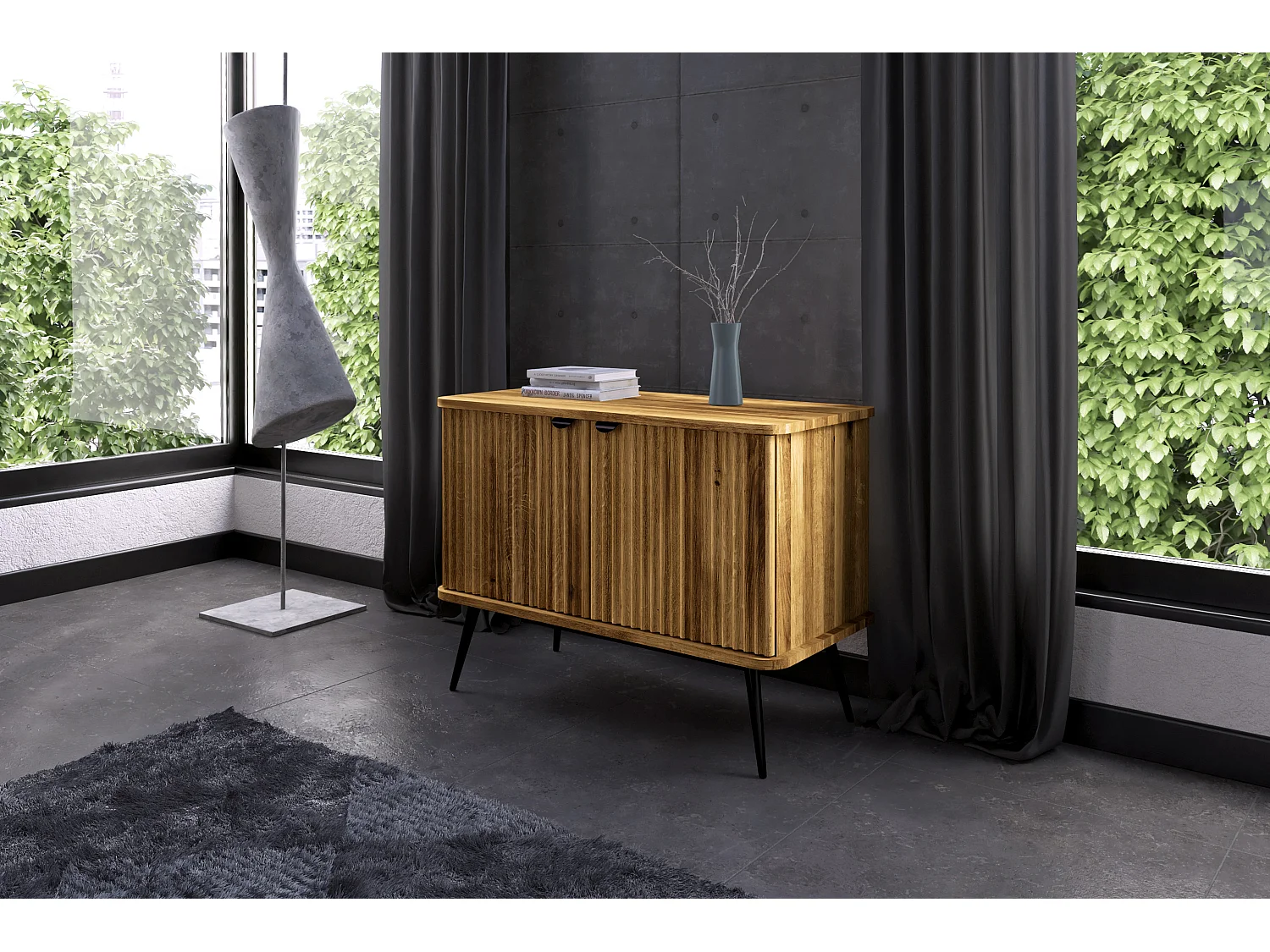 KULA - Kommode 100% aus massivem Holz aus Wildeiche, naturgeölt