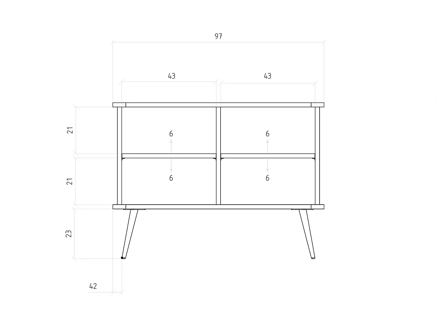 KULA - Kommode 100% aus massivem Holz aus Wildeiche, naturgeölt