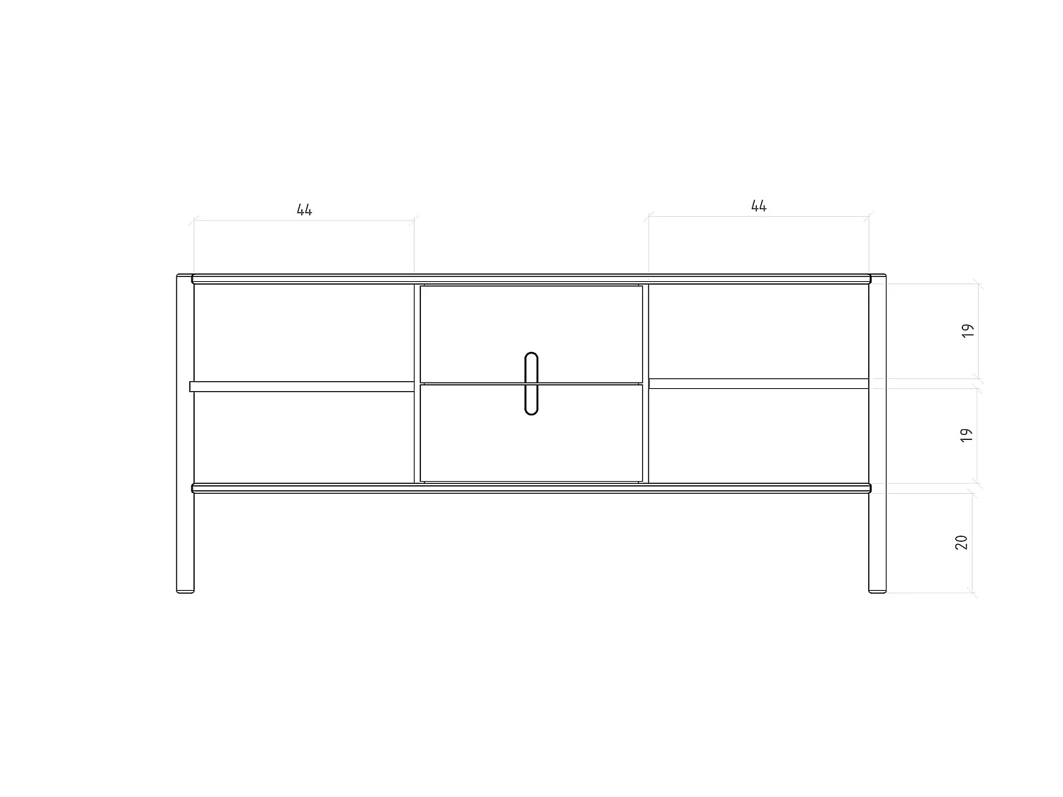 POLA - Kommode 100% aus massivem Holz aus Kernbuche, naturgeölt