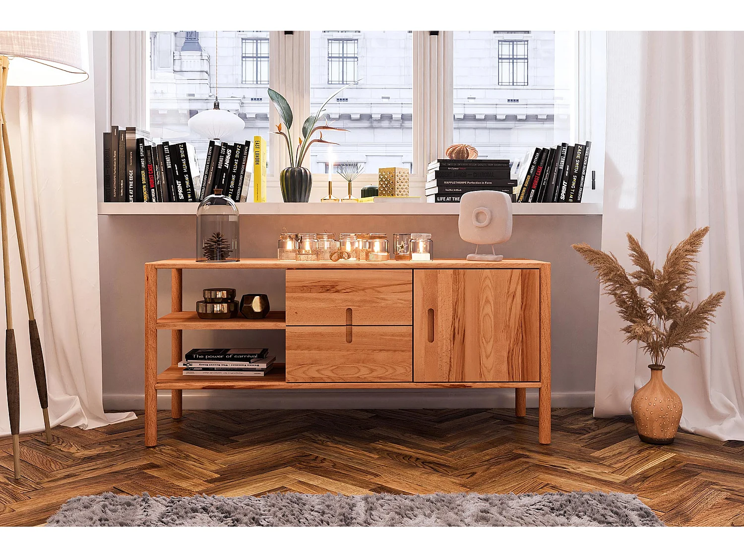 POLA - Kommode 100% aus massivem Holz aus Kernbuche, naturgeölt