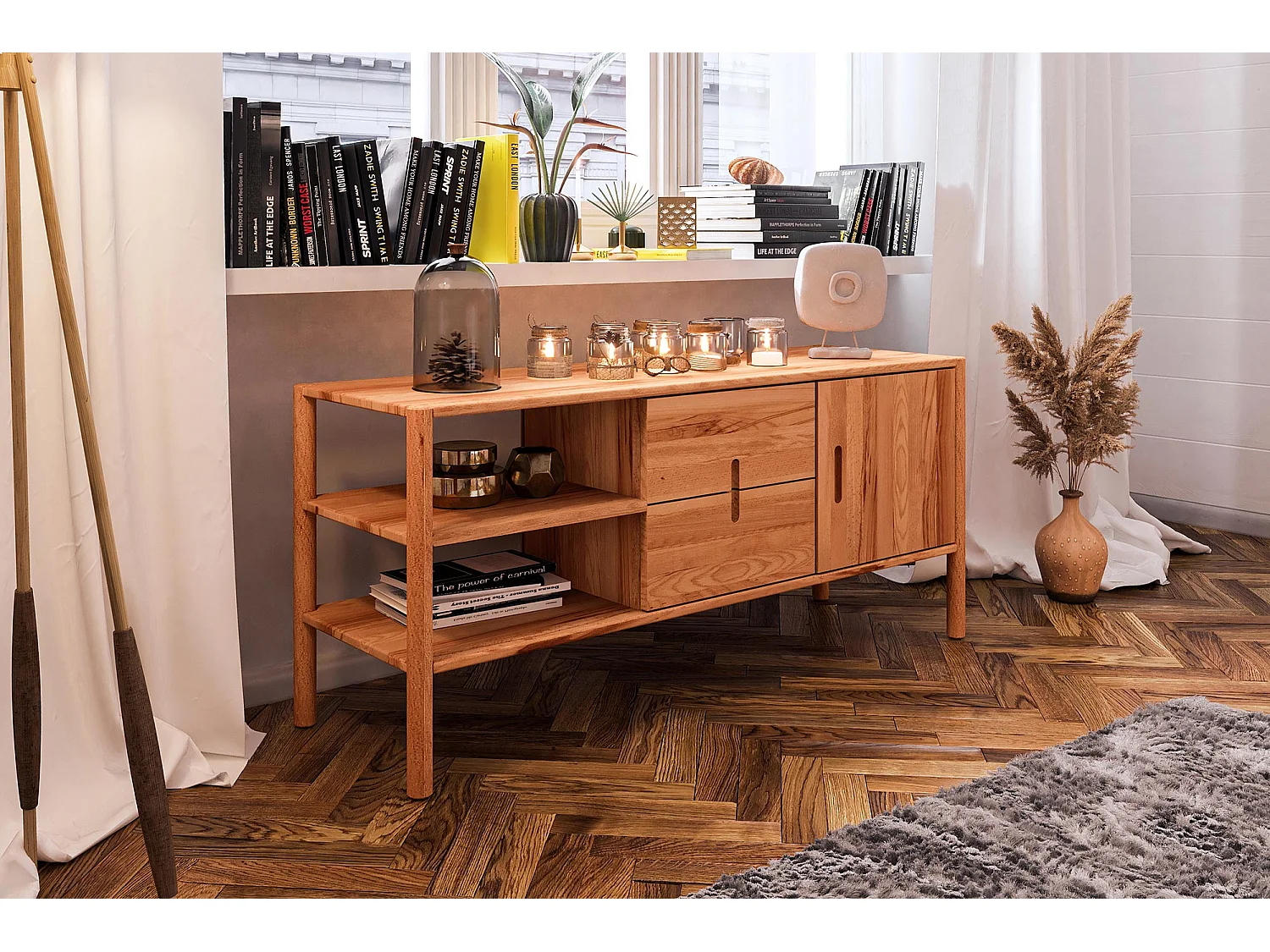 POLA - Kommode 100% aus massivem Holz aus Kernbuche, naturgeölt