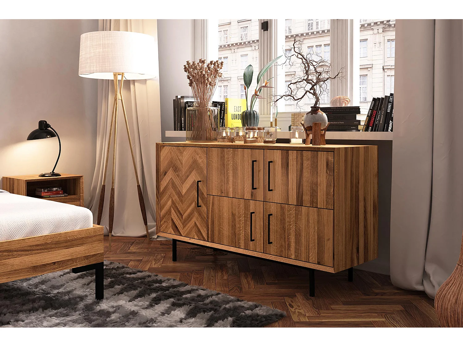 ABIES - Kommode 100% aus massivem Holz aus Wildeiche, naturgeölt