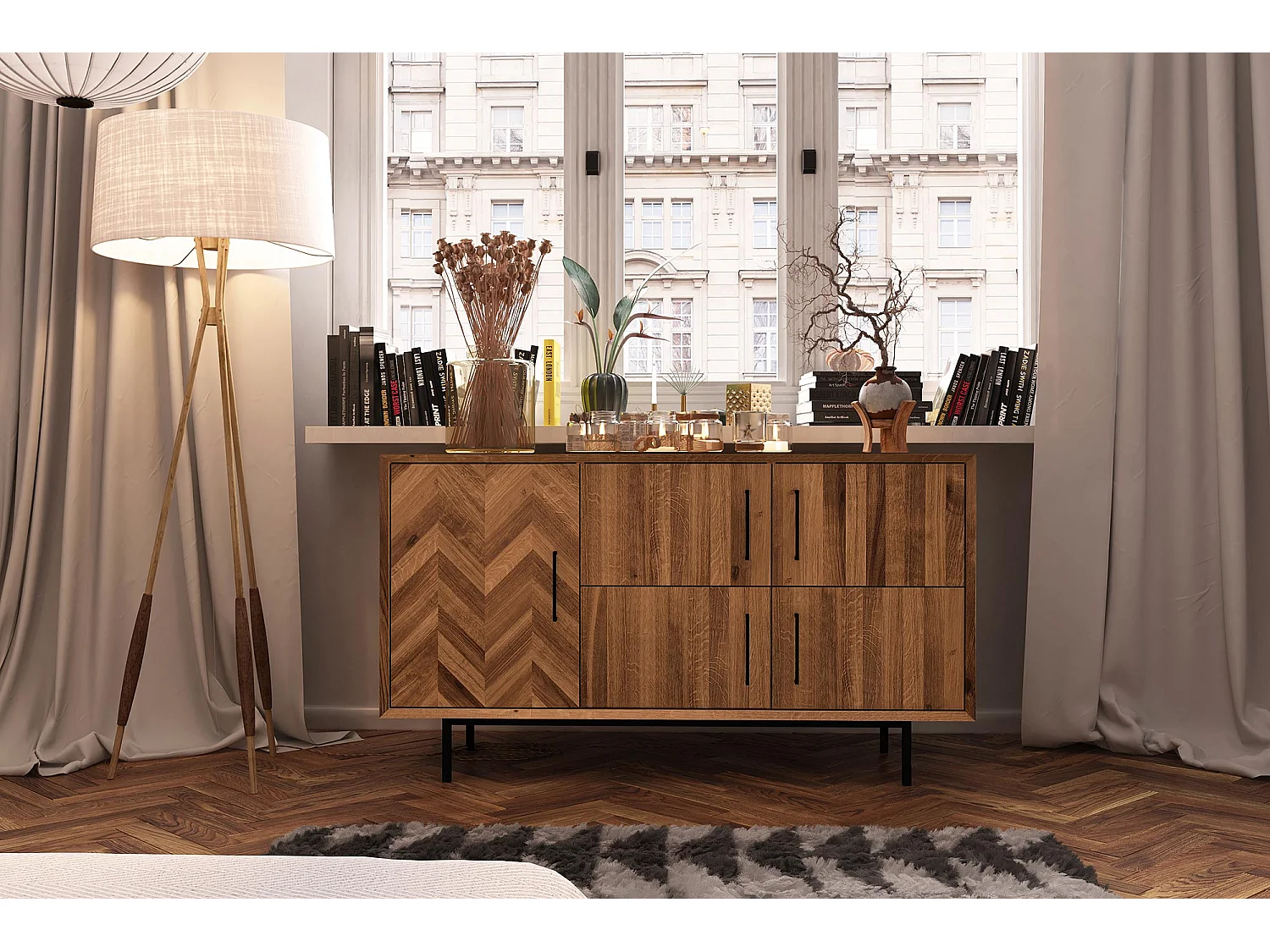 ABIES - Kommode 100% aus massivem Holz aus Wildeiche, naturgeölt