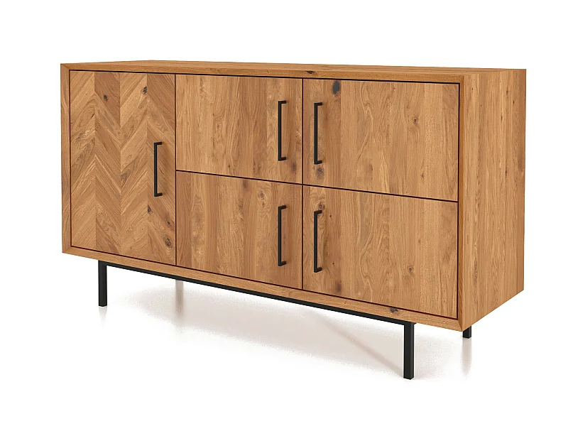 ABIES - Kommode 100% aus massivem Holz aus Wildeiche, naturgeölt