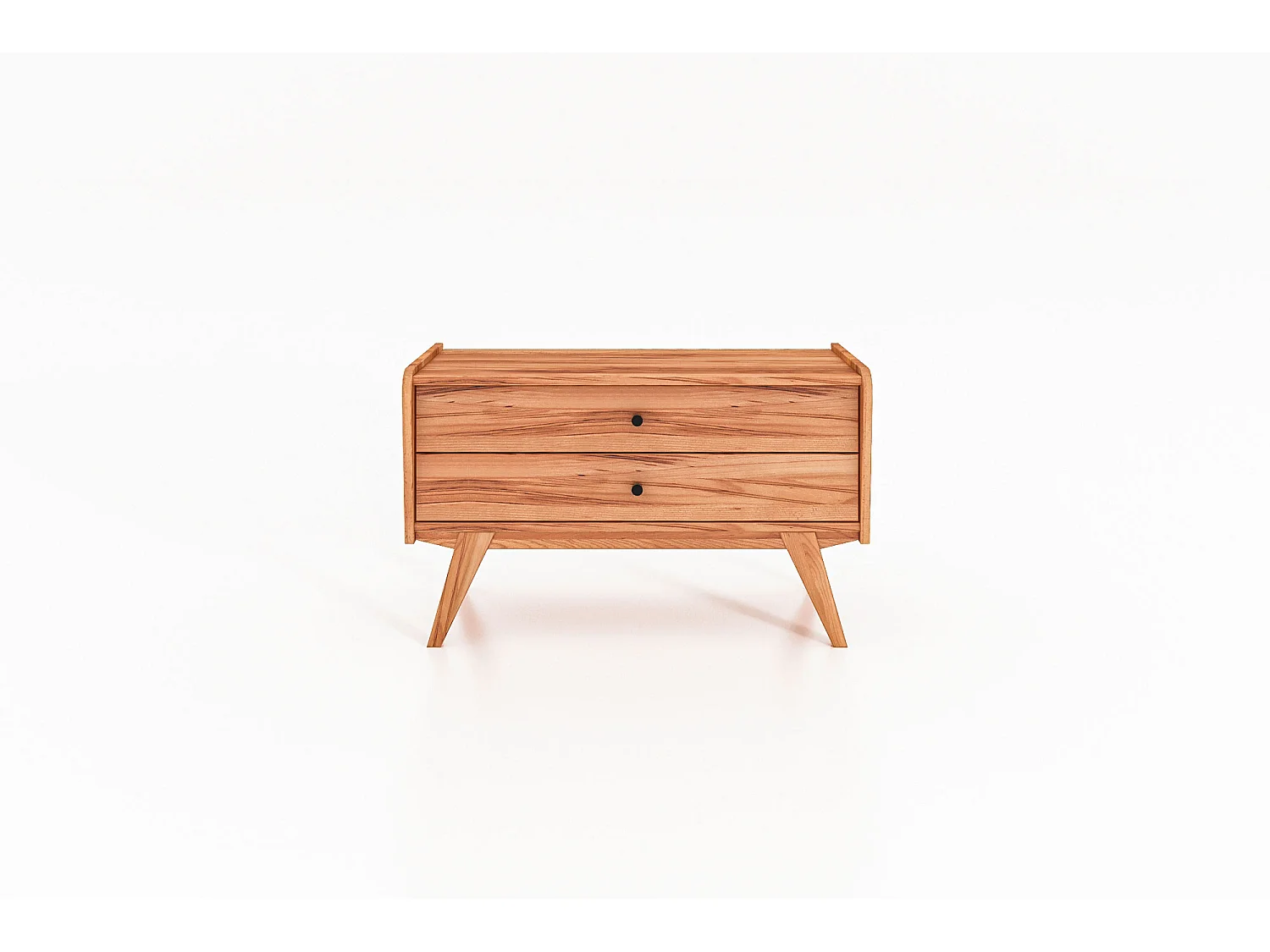 RETRO - Niedrige Kommode 100% aus massivem Holz aus Kernbuche, naturgeölt