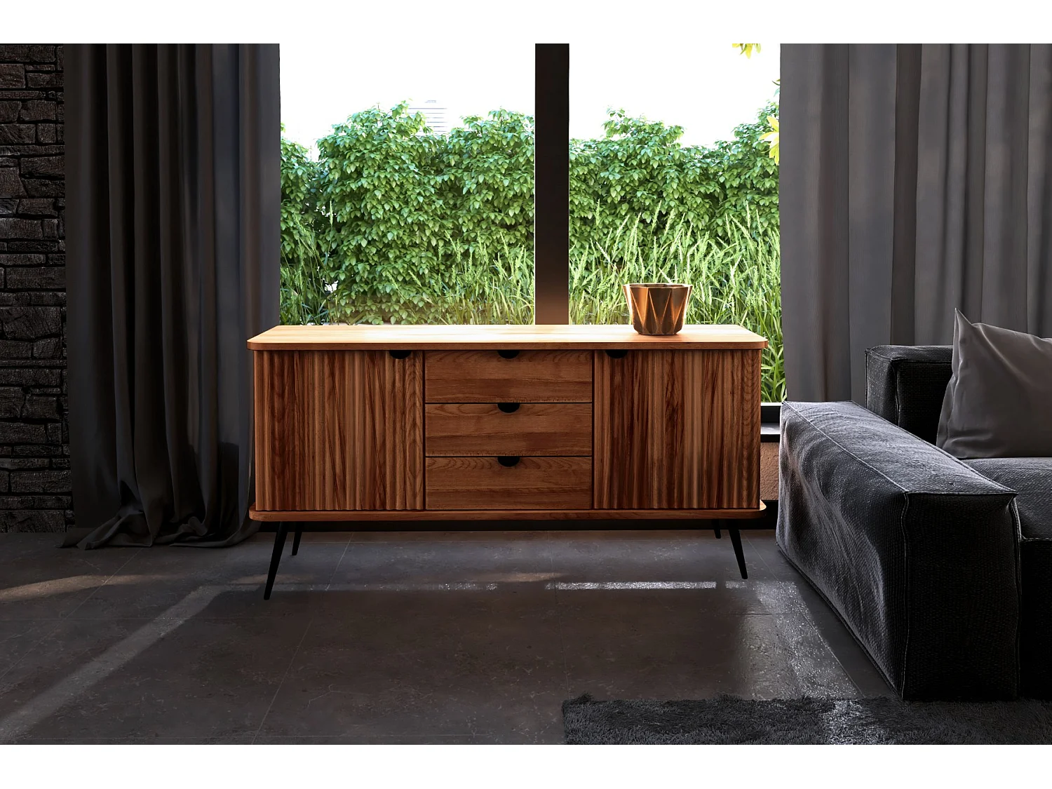 KULA - Kommode 100% aus massivem Holz aus Kernbuche, naturgeölt