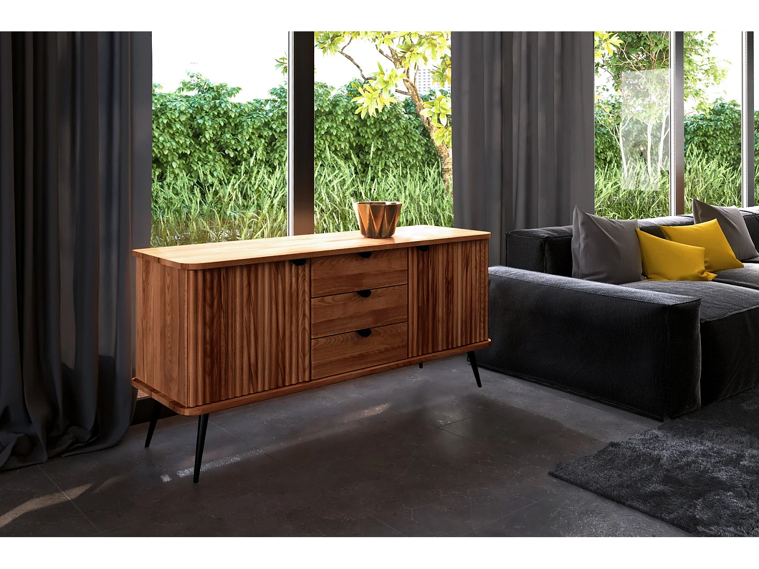 KULA - Kommode 100% aus massivem Holz aus Kernbuche, naturgeölt