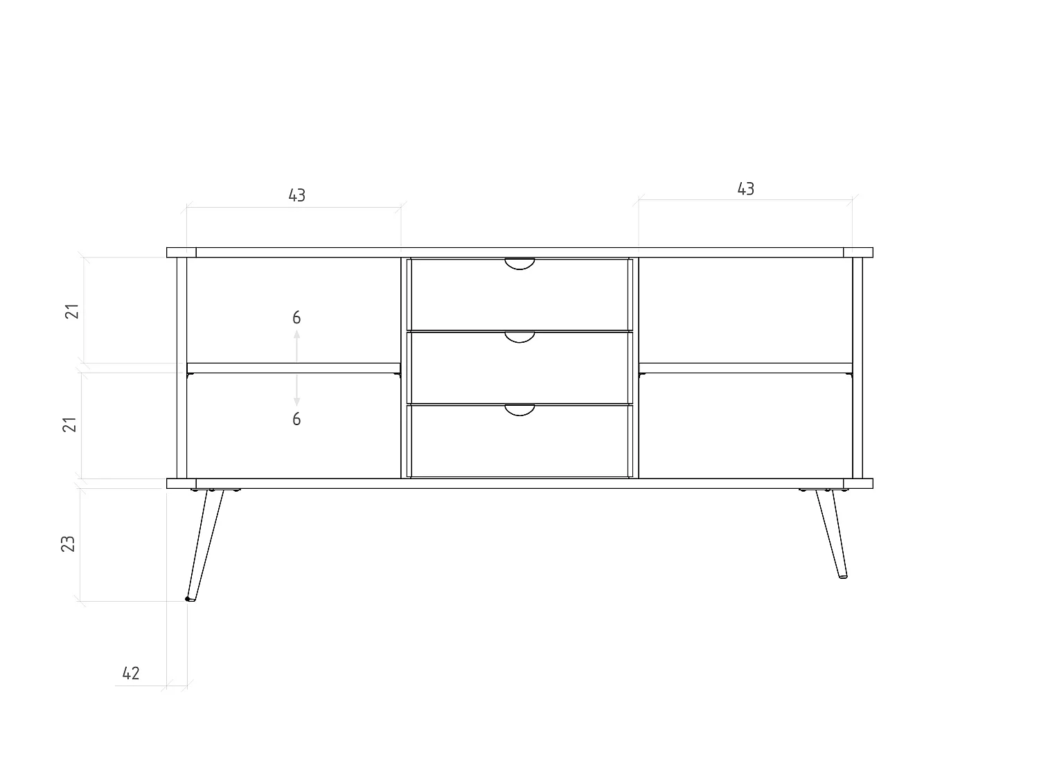 KULA - Kommode 100% aus massivem Holz aus Kernbuche, naturgeölt