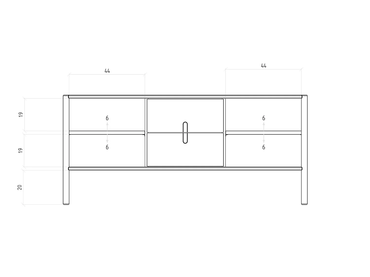 POLA - Kommode 100% aus massivem Holz aus Wildeiche, naturgeölt