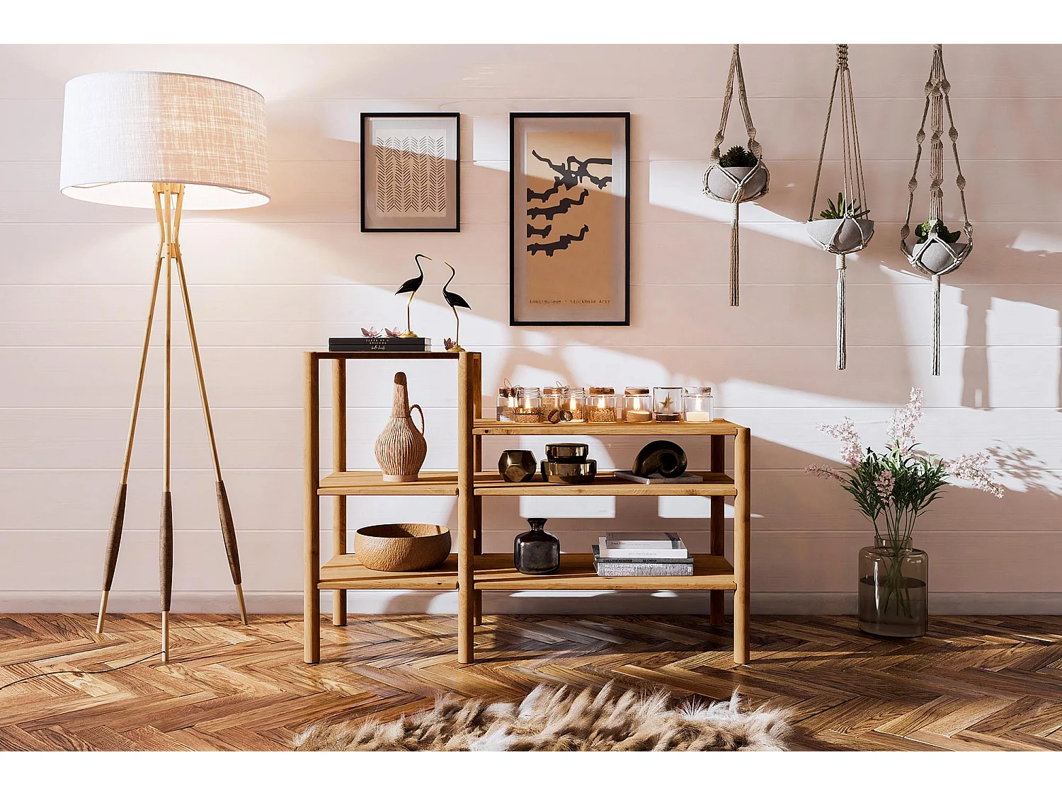 POLA - Regall aus massivem Holz aus Wiledeiche, naturgeölt