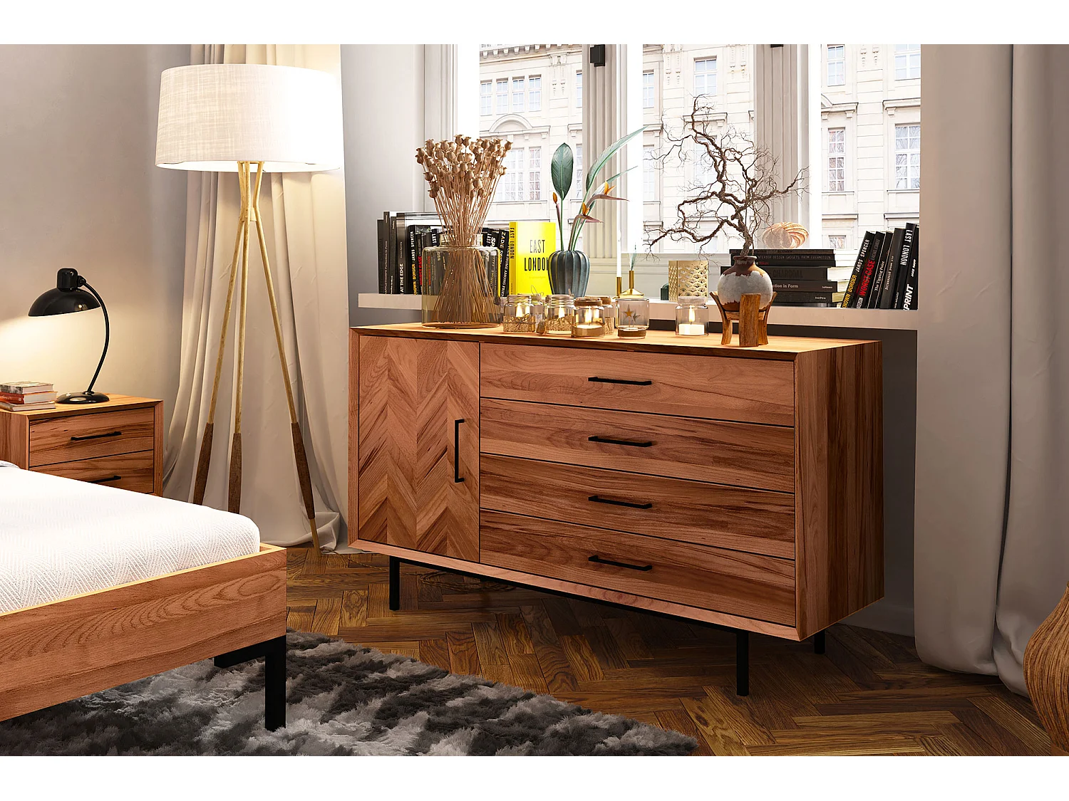 ABIES - Kommode 100% aus massivem Holz aus Kernbuche, naturgeölt