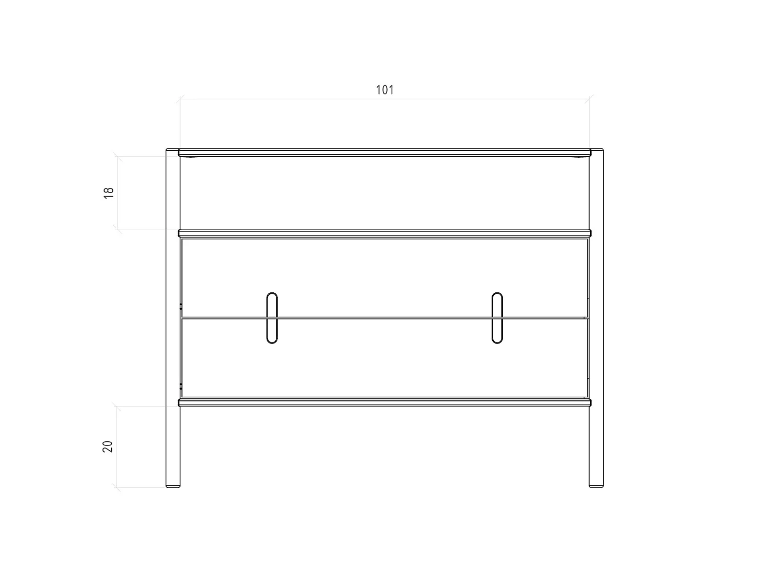 POLA - Kommode 100% aus massivem Holz aus Kernbuche, naturgeölt