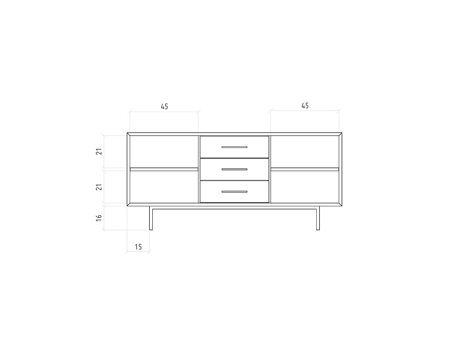 ABIES - Kommode 100% aus massivem Holz aus Kernbuche, naturgeölt