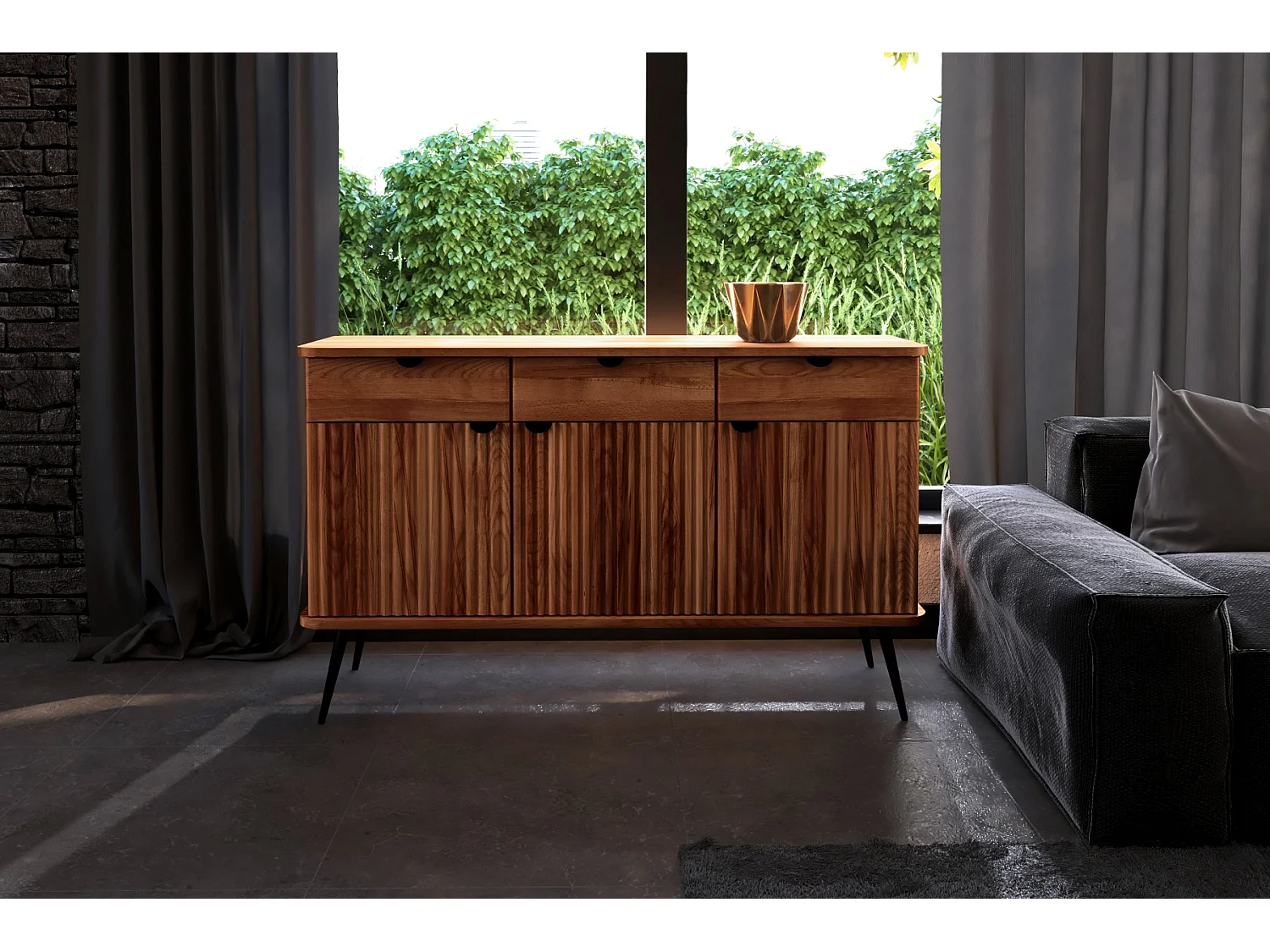 KULA - Kommode 100% aus massivem Holz aus Kernbuche, naturgeölt