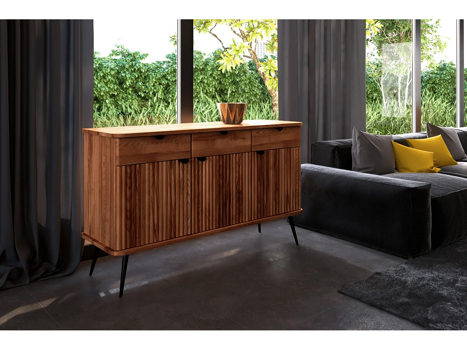 KULA - Kommode 100% aus massivem Holz aus Kernbuche, naturgeölt