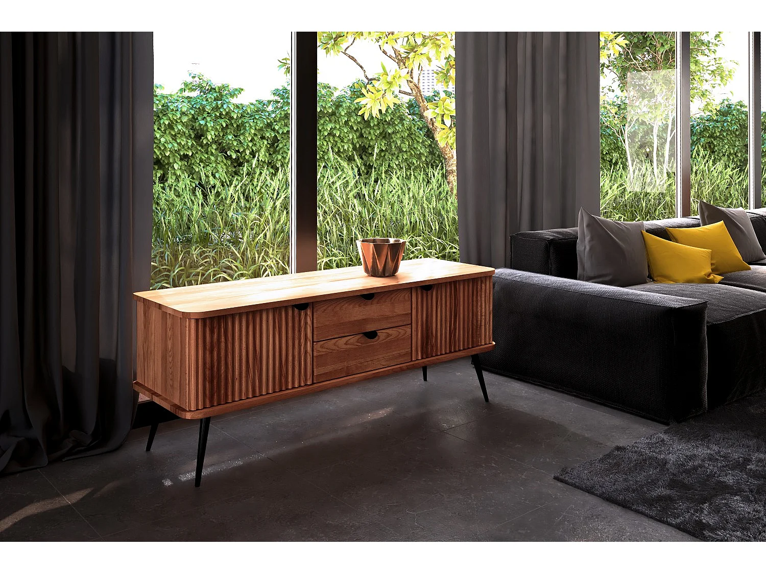 KULA - Kommode 100% aus massivem Holz aus Kernbuche, naturgeölt