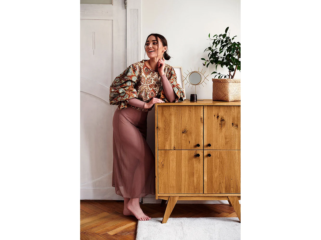 RETRO - Kommode 100% aus massivem Holz aus Kernbuche, naturgeölt