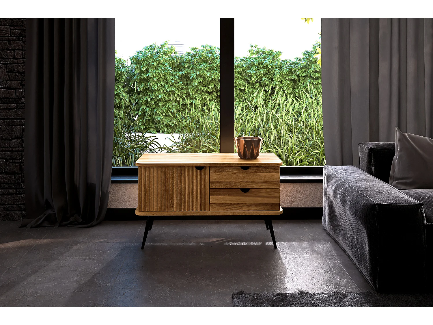 KULA - Kommode 100% aus massivem Holz aus Wildeiche, naturgeölt