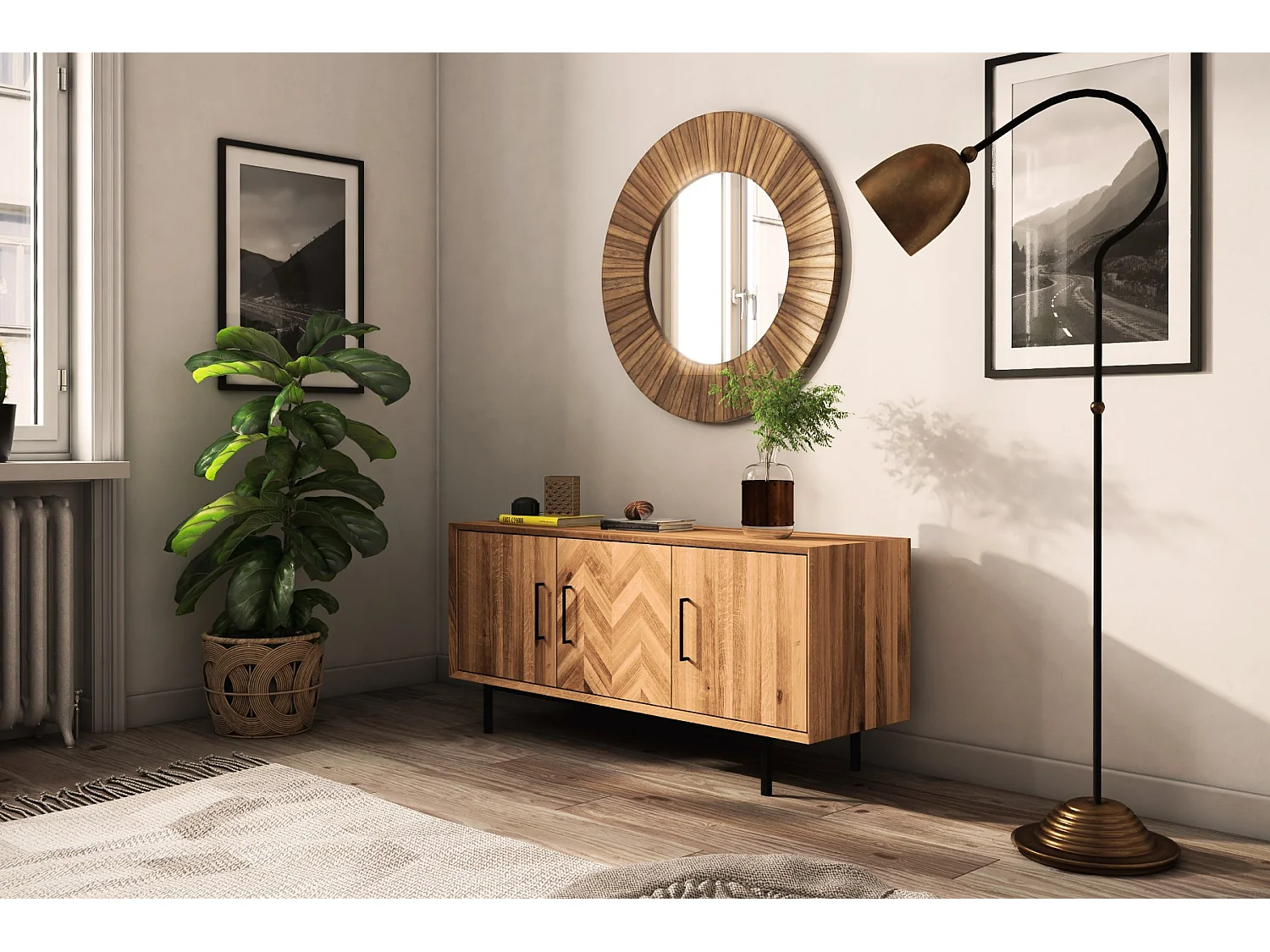 ABIES - Kommode 100% aus massivem Holz aus Wildeiche, naturgeölt