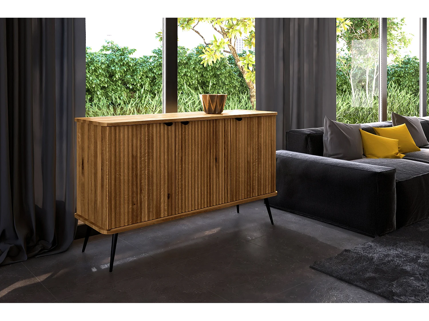 KULA - Kommode 100% aus massivem Holz aus Wildeiche, naturgeölt