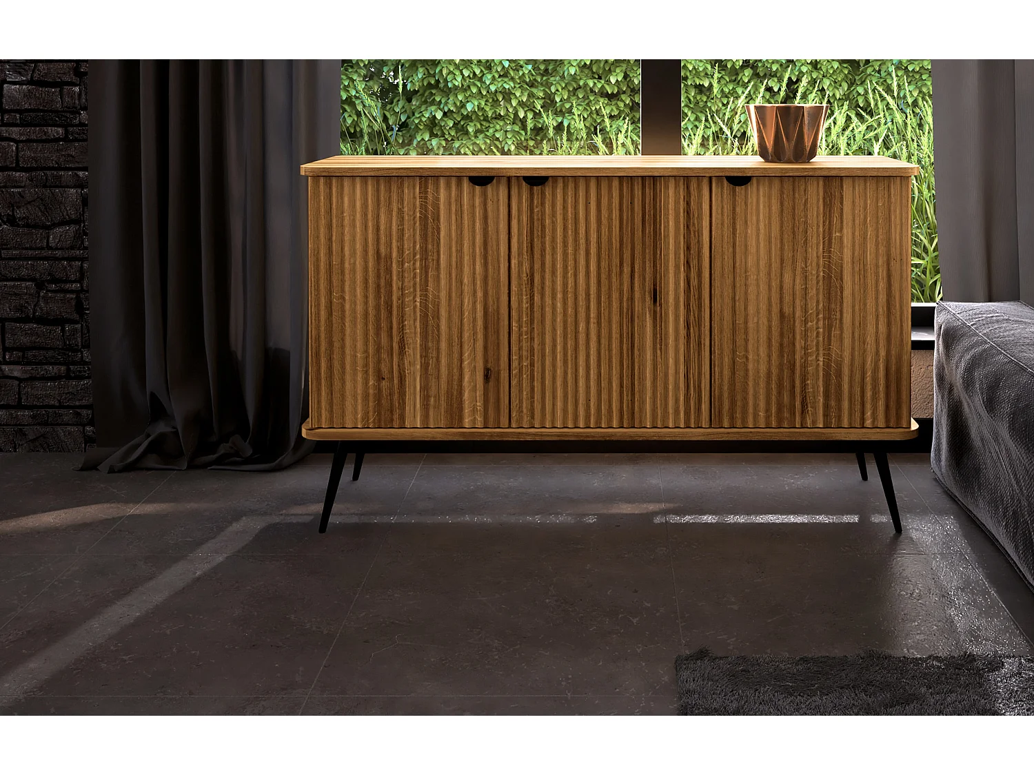 KULA - Kommode 100% aus massivem Holz aus Wildeiche, naturgeölt