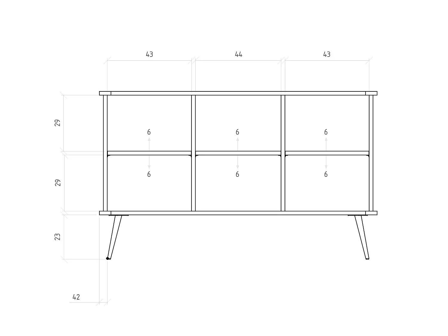 KULA - Kommode 100% aus massivem Holz aus Wildeiche, naturgeölt