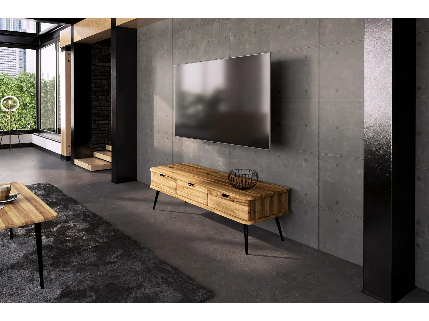 KULA - Kommode 100% aus massivem Holz aus Wildeiche, naturgeölt