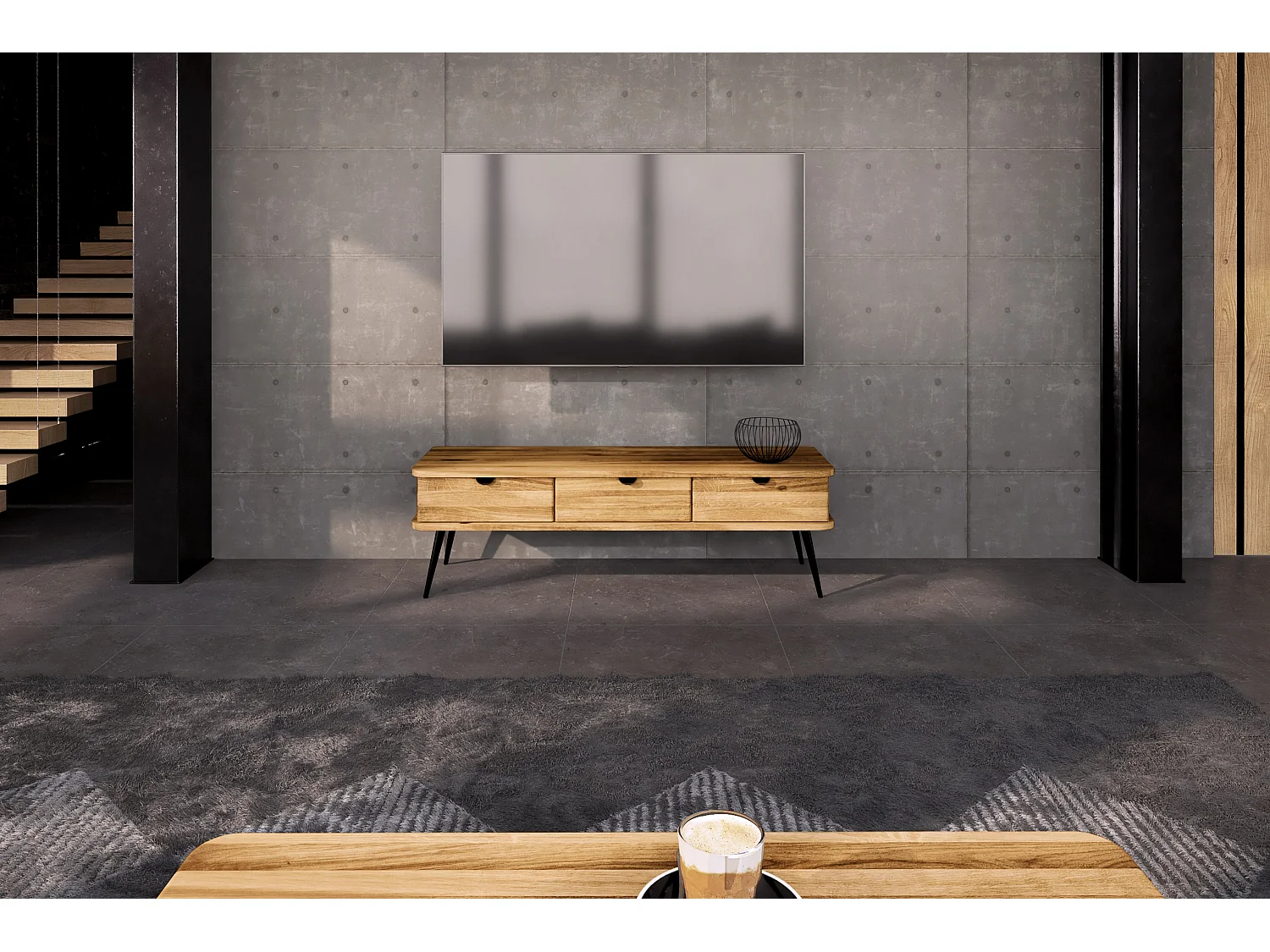 KULA - Kommode 100% aus massivem Holz aus Wildeiche, naturgeölt