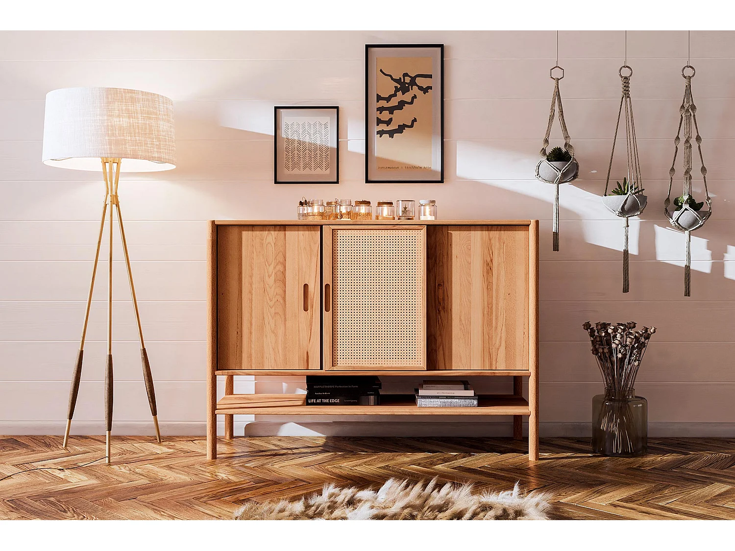 POLA - Kommode 100% aus massivem Holz aus Kernbuche, naturgeölt