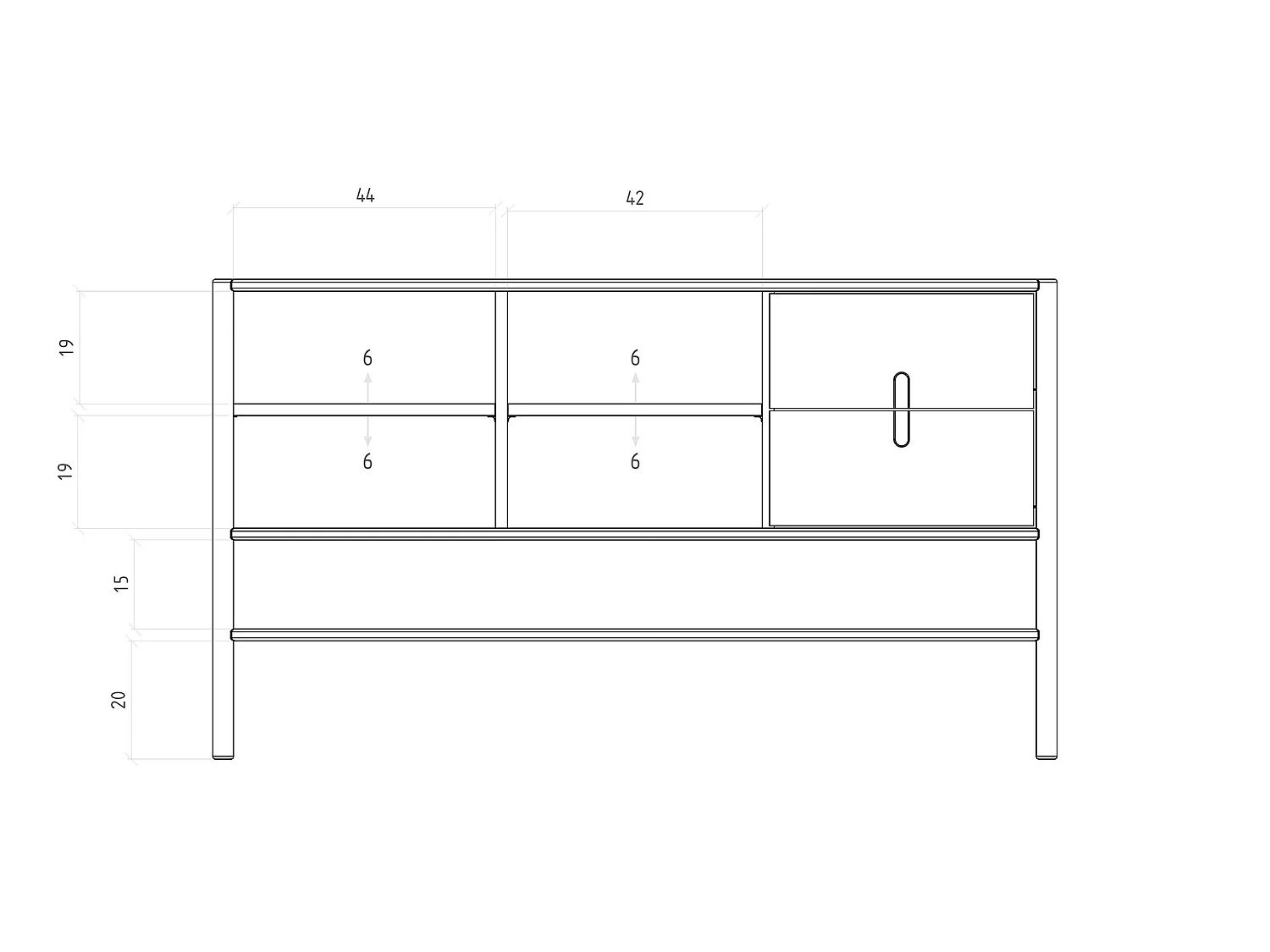POLA - Kommode 100% aus massivem Holz aus Kernbuche, naturgeölt