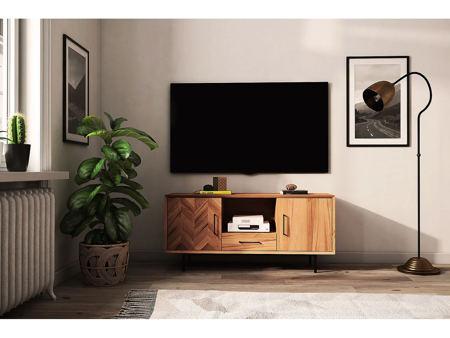 ABIES - Commode 100% en bois massif de cœur de hêtre, huilé naturel