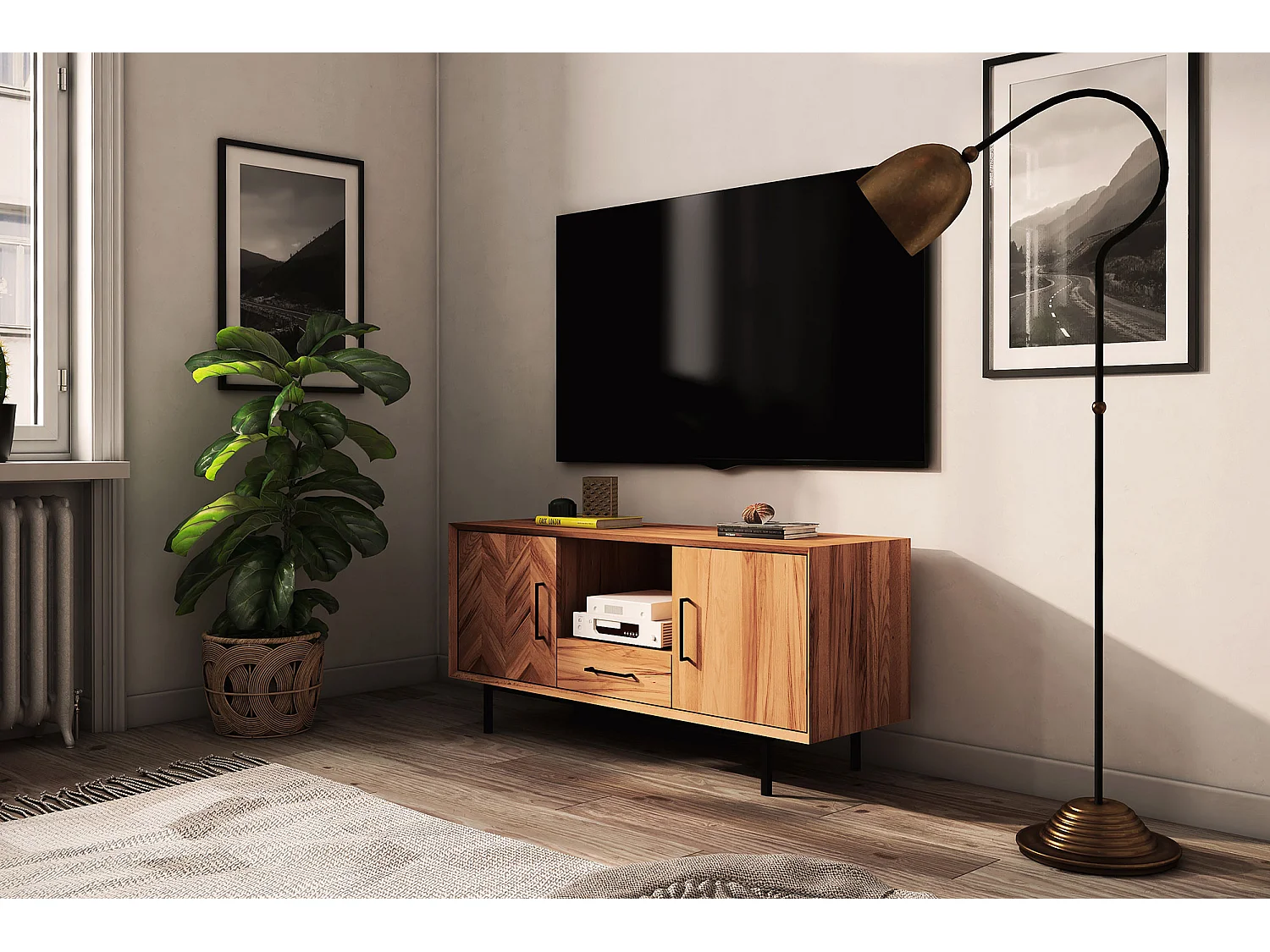 ABIES - Commode 100% en bois massif de cœur de hêtre, huilé naturel