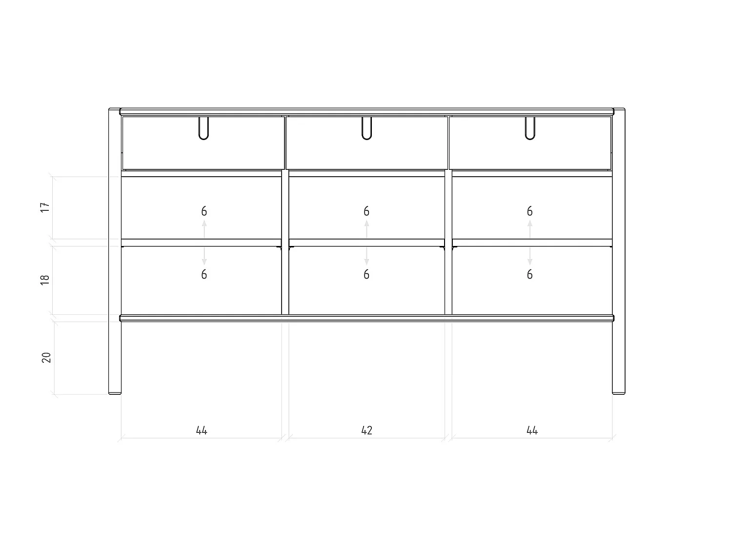 POLA - Kommode 100% aus massivem Holz aus Kernbuche, naturgeölt